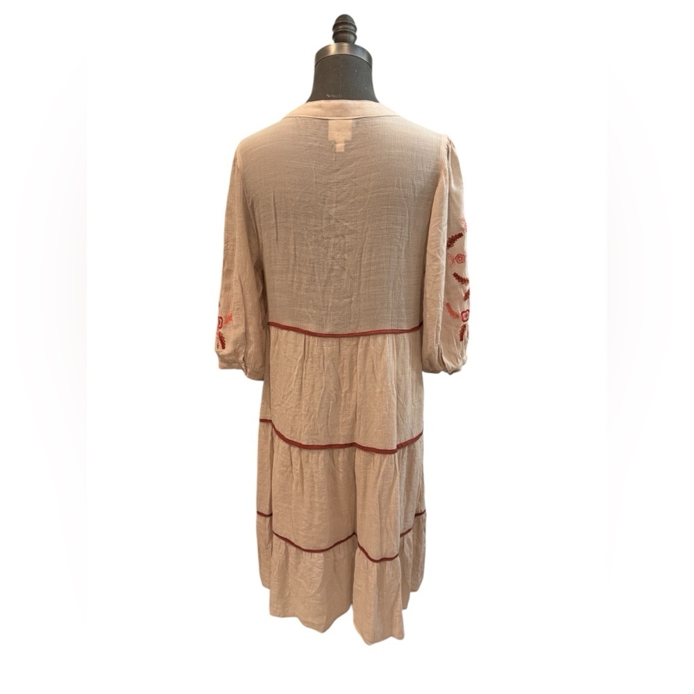 SOLD! ❌ Fig & Flower V-Neck Embroidered Bohemian Midi Dress L - Picture 7 of 15